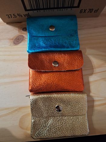 Trio de portemonnaie en cuir