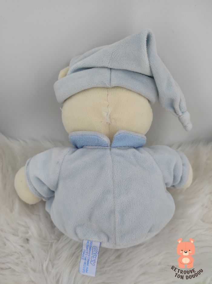 Doudou Ours Blanc Bleu Baby Bear Gipsy - photo numéro 2