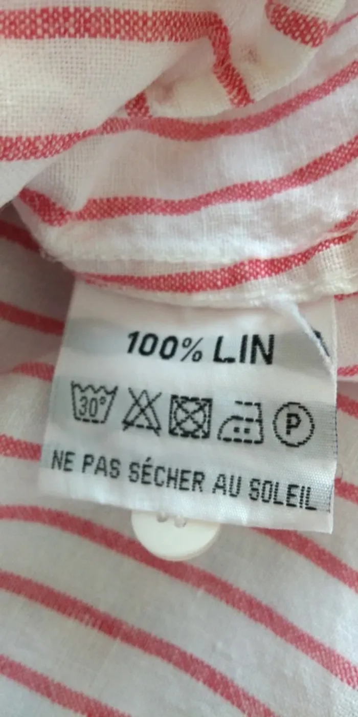 Chemise longue rayée en lin taille L Esprit de la Mer - photo numéro 6