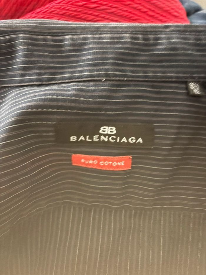 Chemise Balenciaga noire à rayures - Taille 42 - Excellent état - photo numéro 13