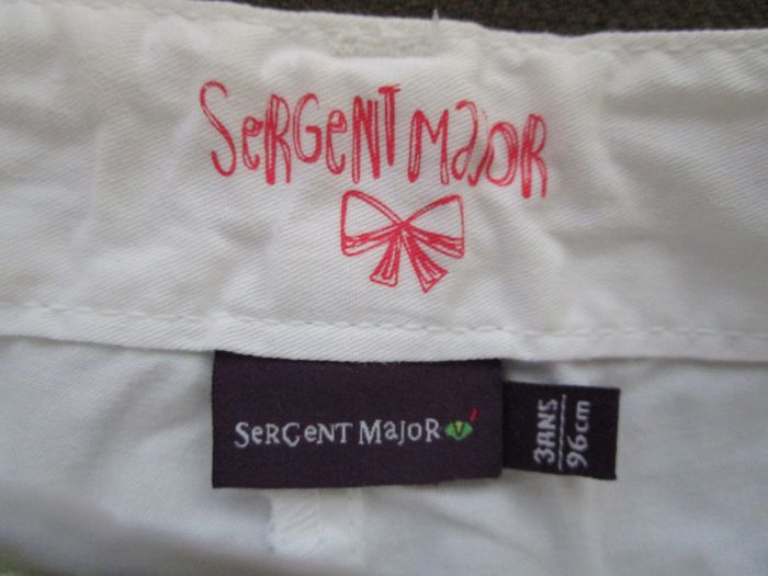 Short blanc 3 ans Sergent Major excellent état - photo numéro 2