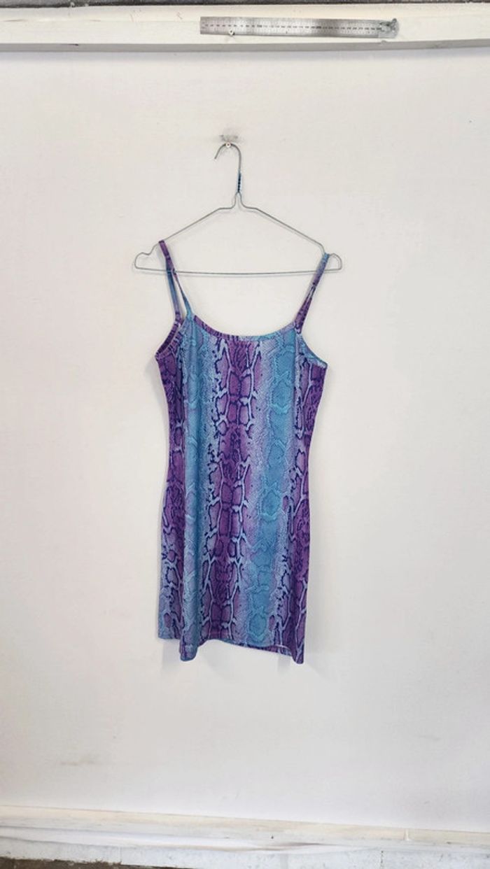 Petite robe serpent mauve et lilas années 90s