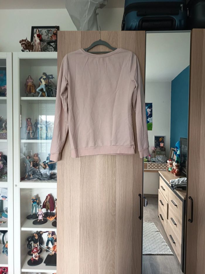 Pull sweat rose pale écriture noir "Live for Love" mim - Taille S 36 - photo numéro 3