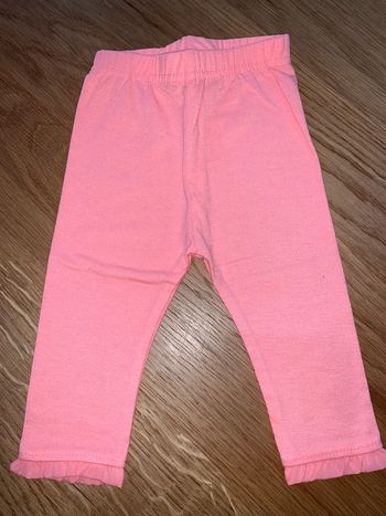legging enfant bébé fille boîte à malices coloris rose uni jambes longues avec volants dans bas