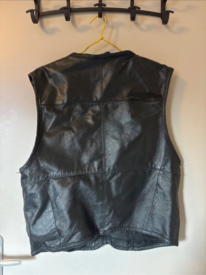 Veste homme sans manches en cuir - photo numéro 2