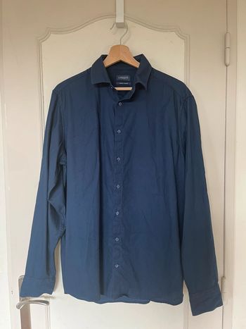 Chemise homme Cambridge coupe ajustée bleu foncé marine – Taille 42