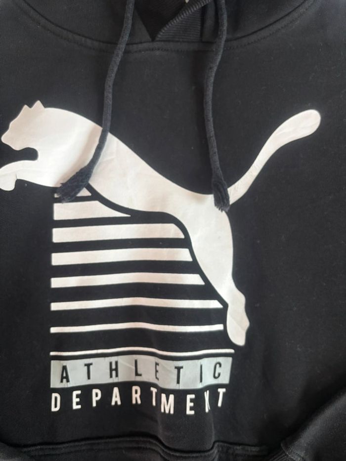 Sweat à capuche Puma imprimé blanc noir taille S - photo numéro 5