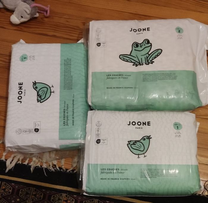 3 paquets taille 1 et 2 de couches joone - photo numéro 2