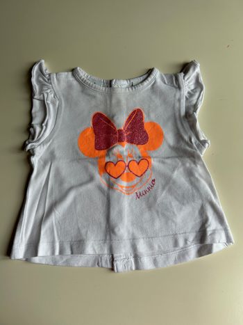 Tee-shirt imprimé Minnie noeud pailleté taille  6 mois