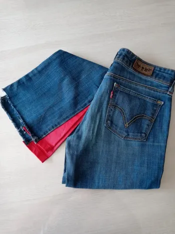 Jean's bleu et rouge custom 571 slim fit Levi's