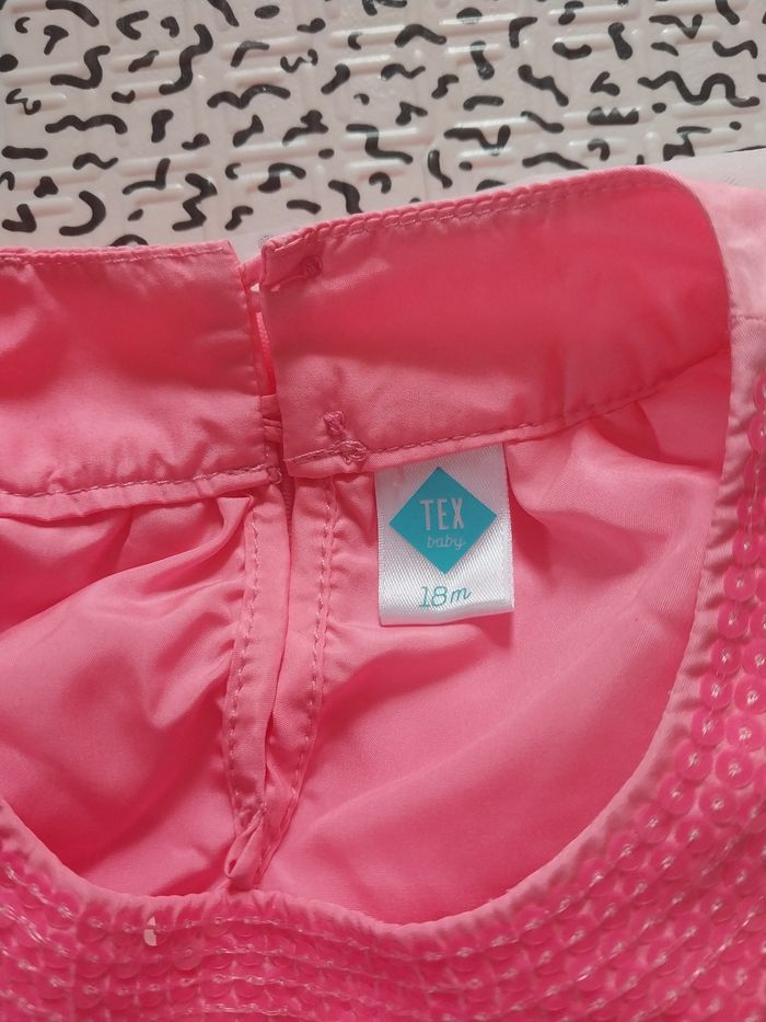 Robe rose à sequins TEX Baby – 18 mois - photo numéro 4