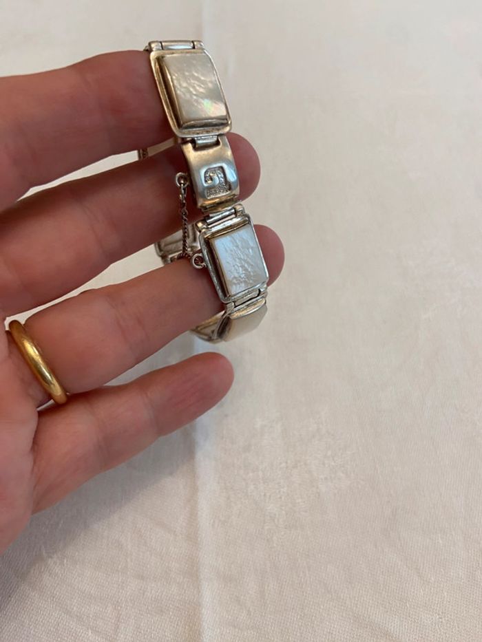 Bracelet vintage en argent et nacre - photo numéro 18