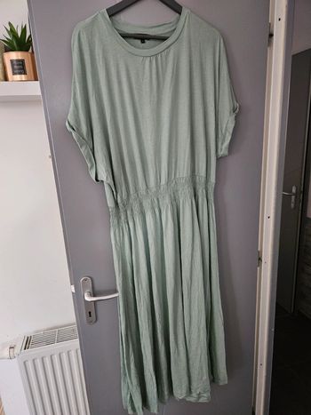 Robe longue bleu vert