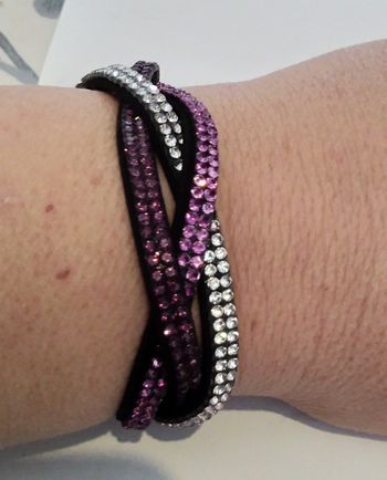 Bracelet strass torsadé 3 couleurs