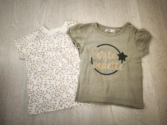Lot de 2 t-shirts fille été