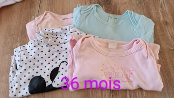 Lot de bodies manches longues bébé fille