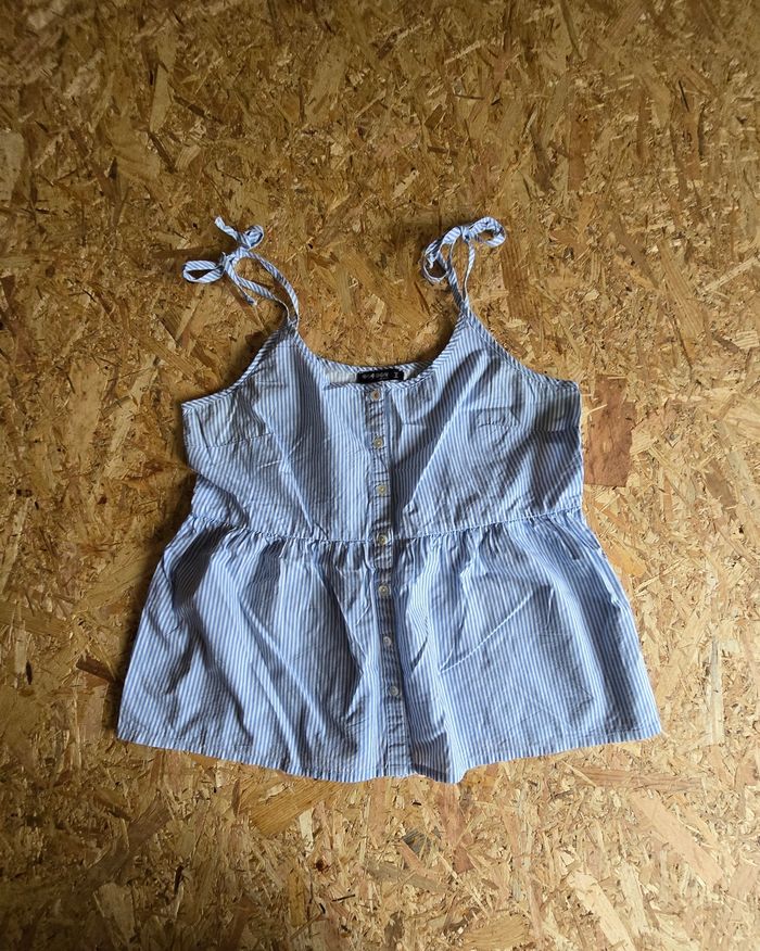 Top péplum rayé bleu/blanc femme Bonobo