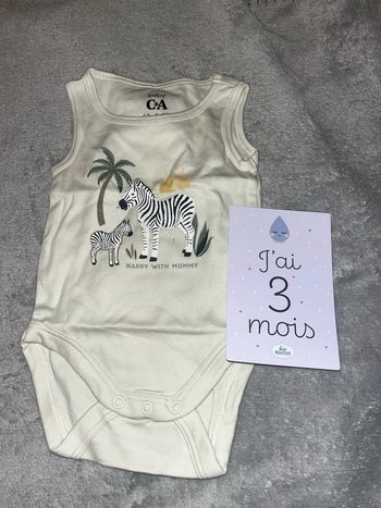 Body C&A zèbre 2-3M