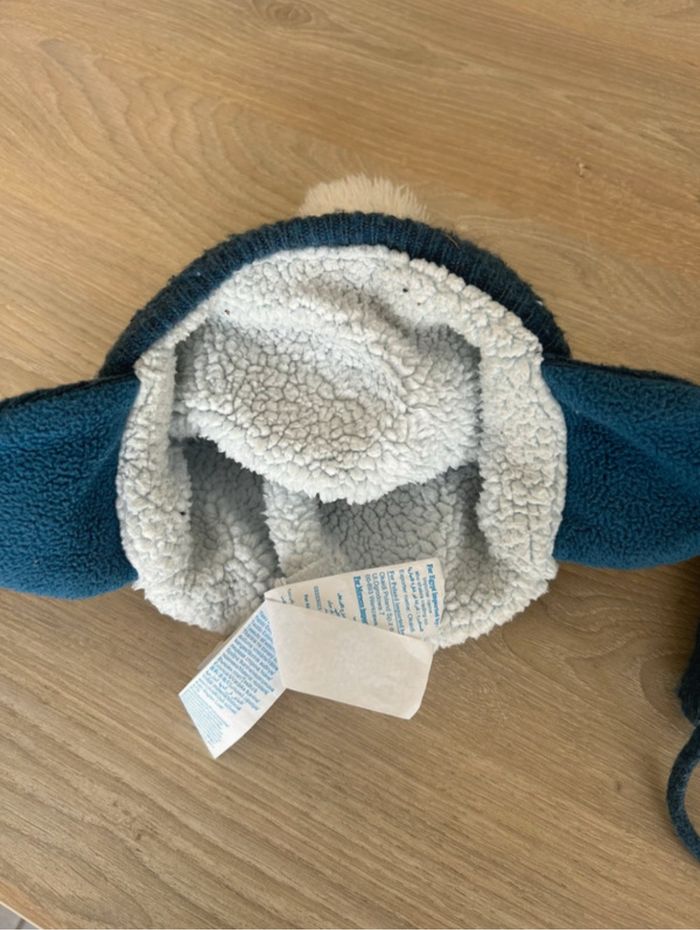Manteau + bonnet okaidi doublé sherpa bleu bébé garçon 18 mois - photo numéro 7