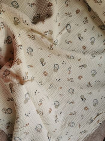 Gros coupon 300 cm 135 cm double gaze de coton