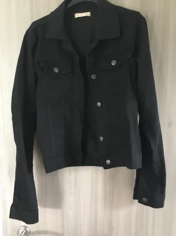 Veste en jean noire courte New Laviva T.38