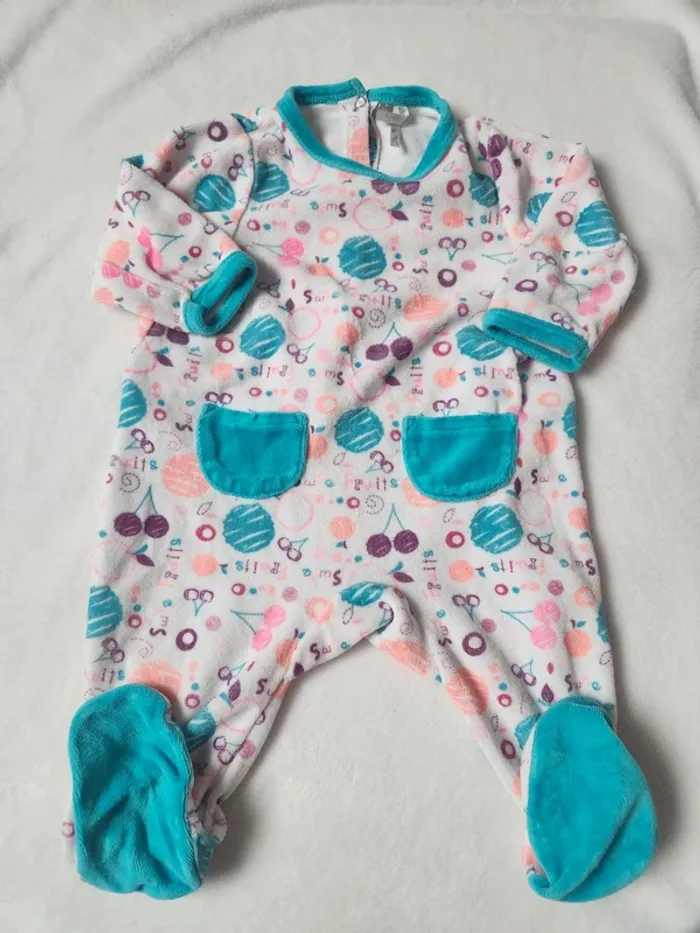 Adorable pyjama velours bébé fille ou garçon automne hiver 9 mois Orchestra
