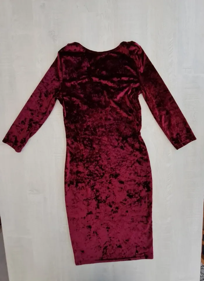 Robe velours rouge bordeaux - Atmosphère - taille 36 - dos nu - soirée