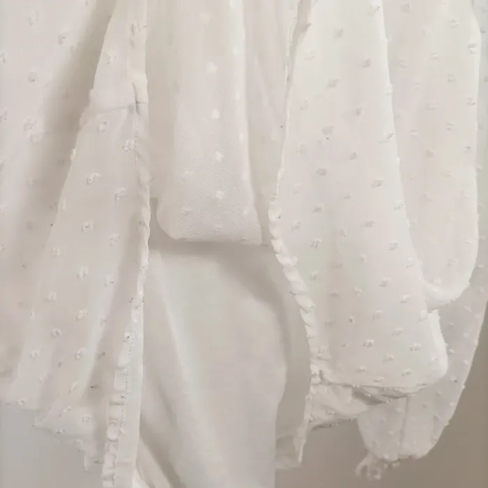 Blouse blanche romantique à plumetis transparents – Kilky Paris – taille M/L A1318 - photo numéro 11