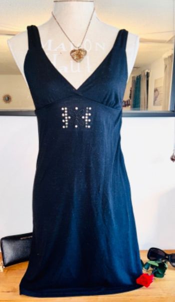 Robe noire à strass motif papillon 34 36 XS s u collection