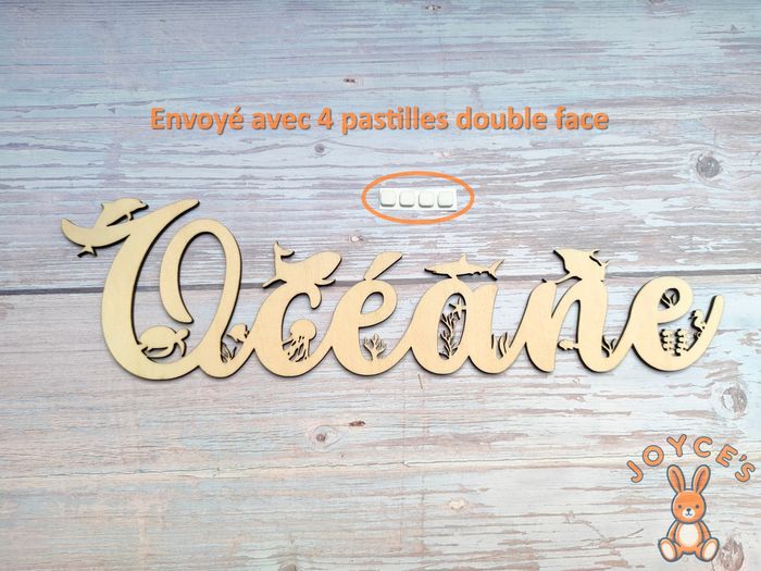 Décoration de porte Prénom personnalisé theme Océan Mer 🐋🐬🐟🪸 - photo numéro 3