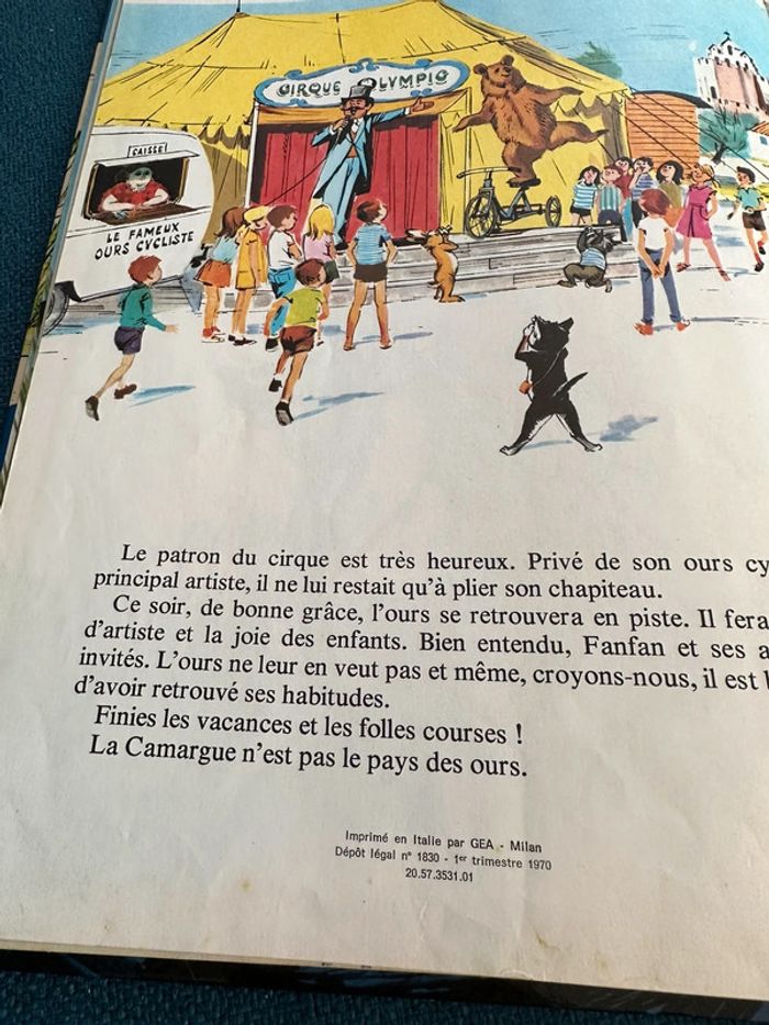 1970 Livre ancien Fanfan et l’Ours de Camargue Pierre Probst auteur Caroline grand album - photo numéro 6