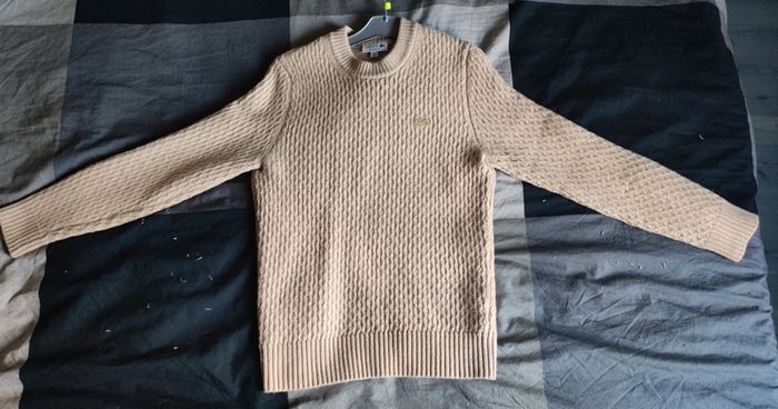 Pull Lacoste Torsadé en laine -Taille S - Comme neuf - photo numéro 5
