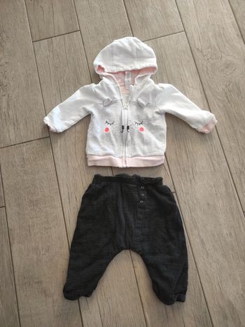 Ensemble bébé fille gilet et pantalon 12 mois