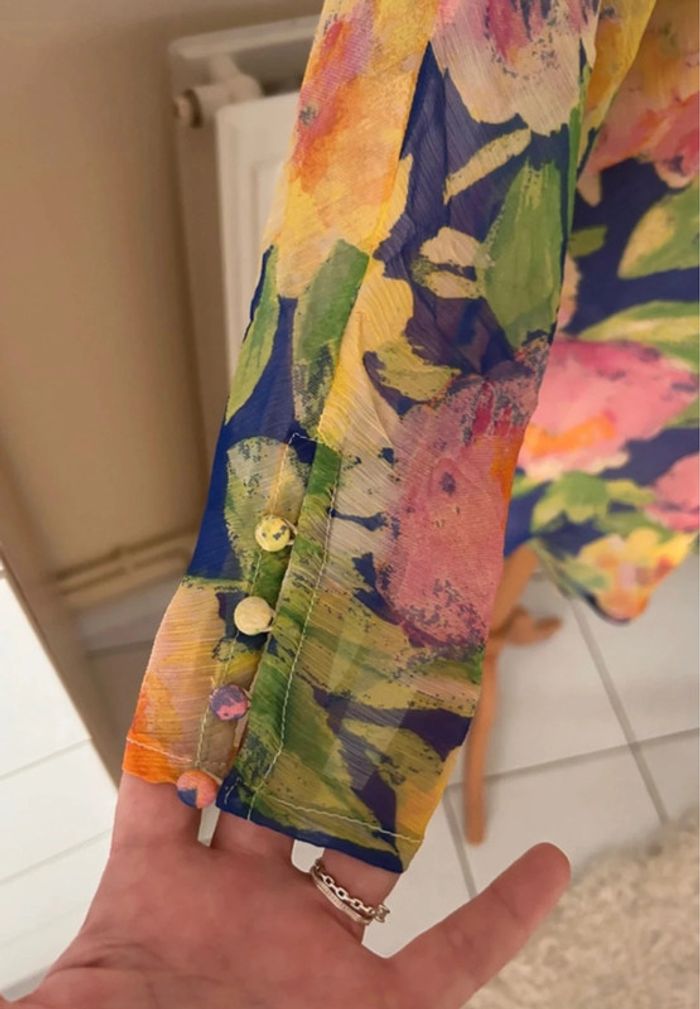 Robe d’été fleurie, bleue, Asos - photo numéro 4