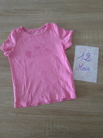 Tshirt rose fraise 🍓  12 mois