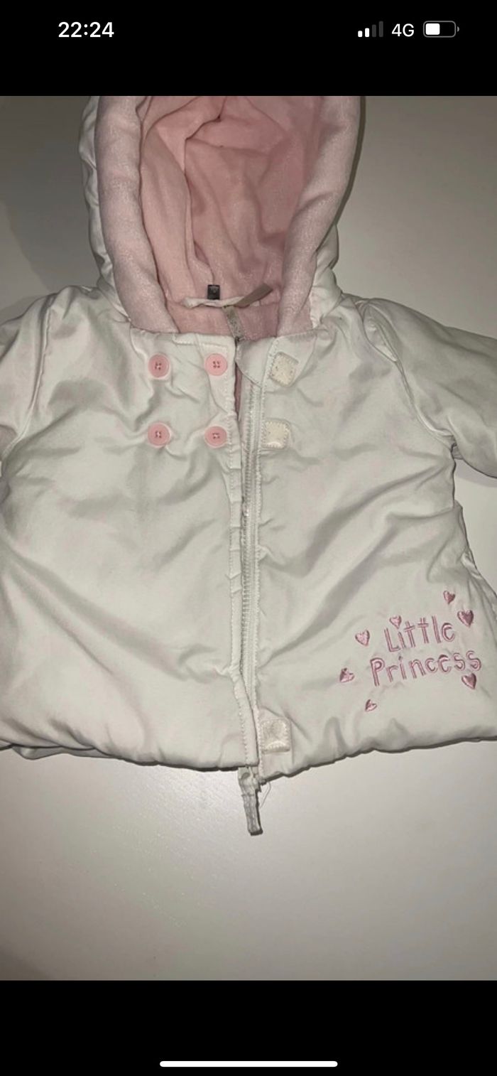 Manteau chaud blanc taille 3 mois - photo numéro 3