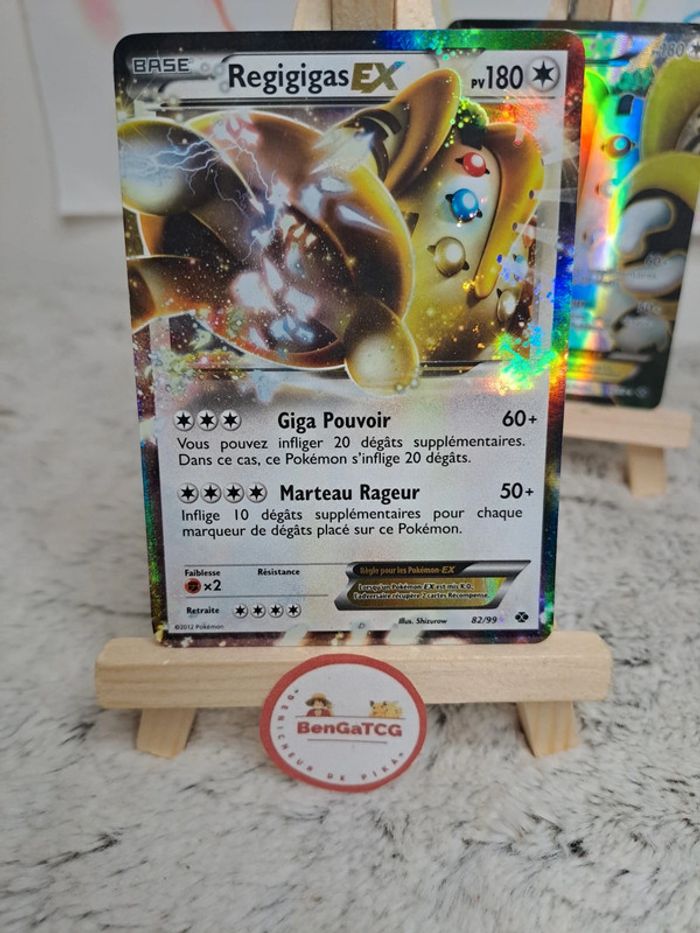 Duo Carte Pokémon Regigigas EX 82/99 99/99 Noir & Blanc Destinées Futures FR - photo numéro 2