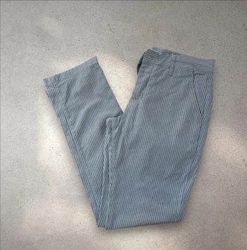 Pantalon chino homme à rayures bleu et blanc taille 38