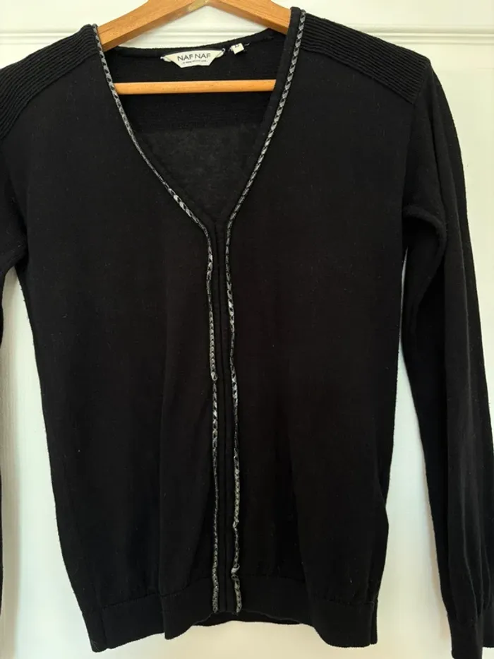 Pull fin noir avec détails argentés Naf Naf taille XS - photo numéro 9