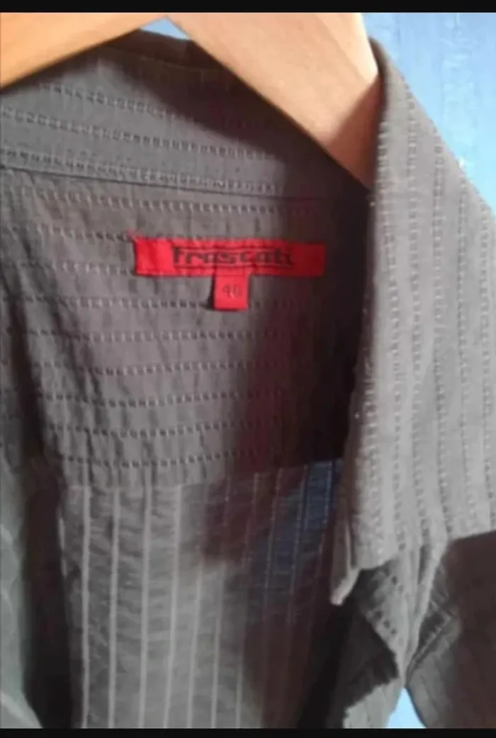 chemise manches longues noire rayé noire taille 40 L·Très bon état·Frascati - photo numéro 2