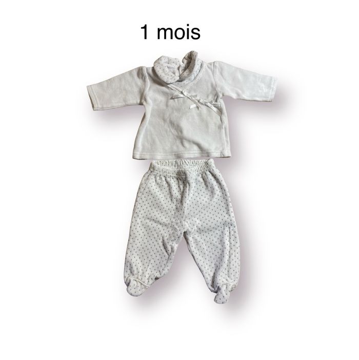 Kimadi Pyjama 2 pièces blanc Taille 1 mois