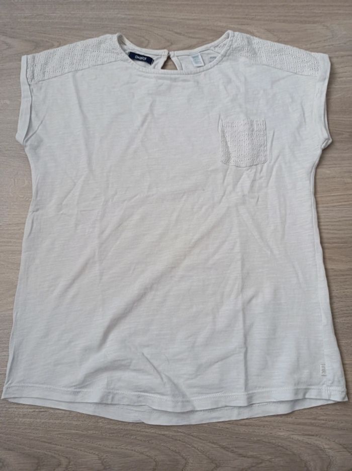 T-shirt blanc fille Okaïdi taille 12 ans en bon état