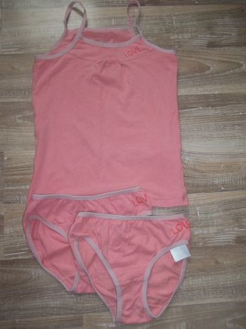 Ensemble 2 culottes - caraco rose orangé Vertbaudet 8 ans