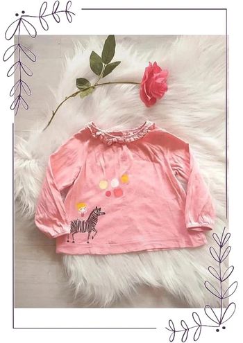 Tee-shirt manches longues bébé fille 18 mois coton corail