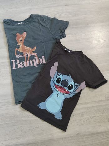 Lot de 2 tee shirt Disney Stitch & Bambi Taille XXS et S