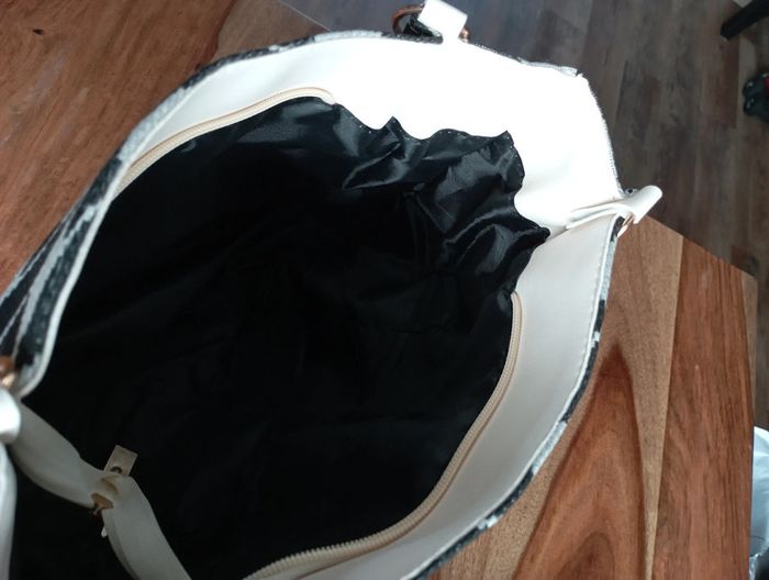 Sac à main toile et simili cuir - photo numéro 7