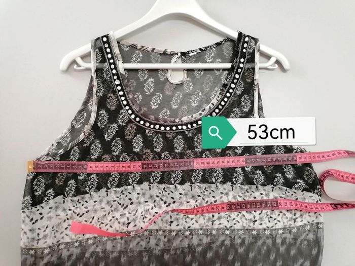 Blouse Tunique transparente gris beige 42 - photo numéro 10