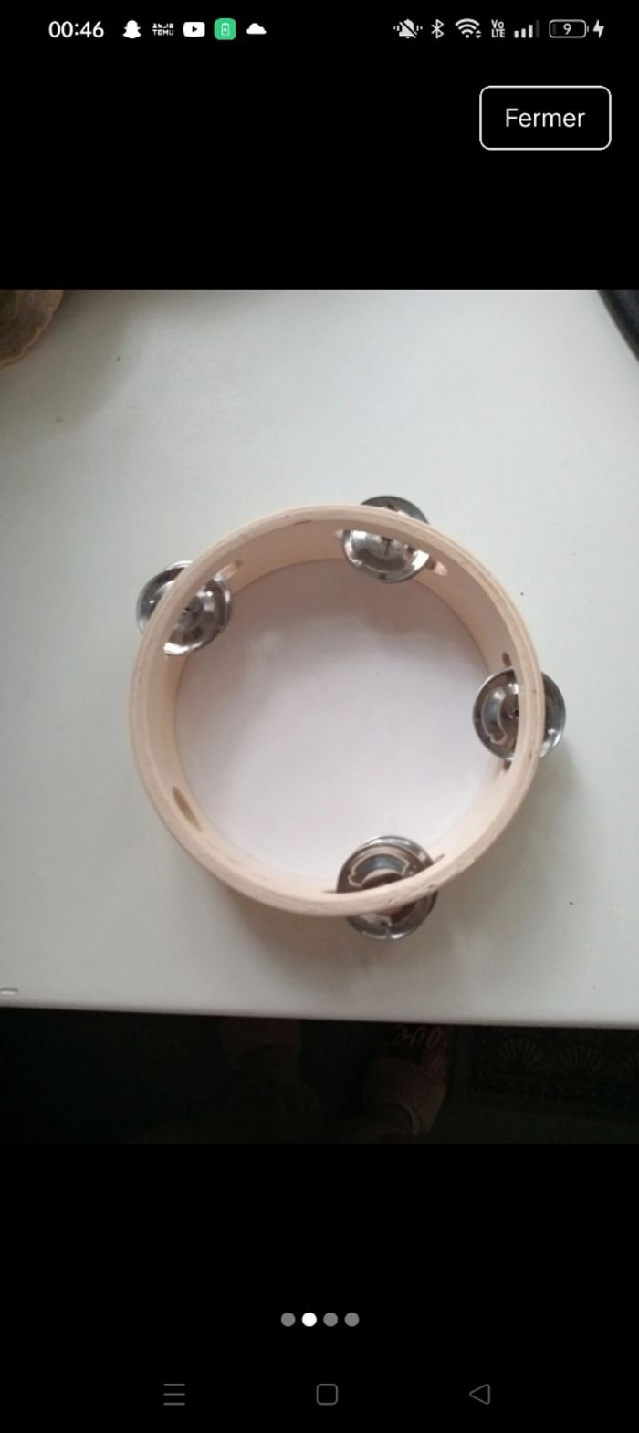 Tambourin en bois - photo numéro 2