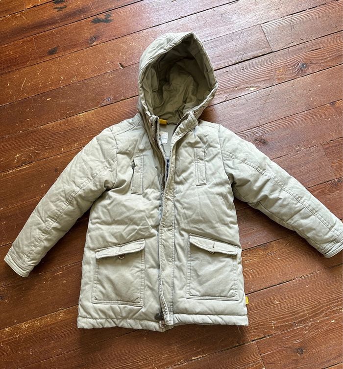Manteau capuche Steiff beige kaki 6 ans
