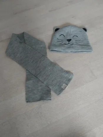Joli ensemble bonnet et écharpe chat mixte Kiabi